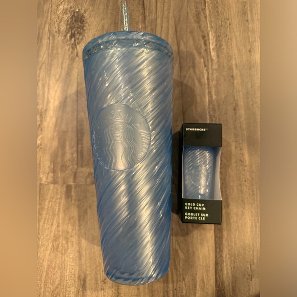 Starbucks Other - Starbucks Summer 2024 Blue Swirl Venti Tumbler & Matching Keychain *NEW*